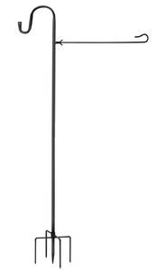lot 8124 image: Large flag pole holder for outside house,Akeydeco house Flag Pole 1 Pack 60 Inch for 28 x 40 Flags with Shepherds Hooks for Outdoor Bird Feeder Pole with 5 Prongs Base(Without Solar Lights Flag)