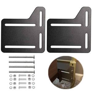 lot 8129 image: 2Pcs Bed Frame Conversion Kit,Bed Frame Adapter Bracket,Heavy Duty Bed Modification Plate, Headboard Brackets for Metal Bed Frame, Headboard Attachment with Hardware Full to Queen