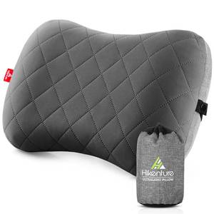 lot 8133 image: Hikenture Ultralight Inflatable Pillow with Removable Cover for Neck Lumber Support - Upgrade Washable Travel Air Pillows for Camping, Hiking, Backpacking (Grey)