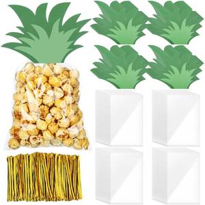 lot 8138 image: Yexiya 100 Set Pineapple Party Favors Bags Hawaiian Pineapple Cello Bags with Twist Ties and Cards Luau Candy Cellophane Treat Bags for Cookies Candies Summer Hawaiian Holiday for Kids and Adults
