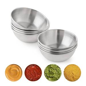 lot 8146 image: COKUMA 8 PCS Stainless Steel Mini Soy Sauce Dish, Small Individual Round Seasoning Bowls, Dipping Sauce Bowl, Ingredient Bowls for Prep Appetizer Plates, (4PCS 3.5 inch & 4PCS 3.2 inch)