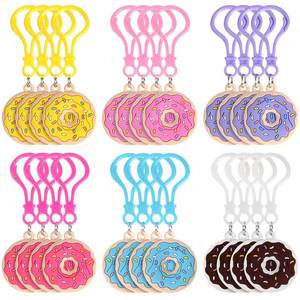 lot 8151 image: Jadive 24 Pcs Sweet Donut Party Favors Donut Keychain Sweet Doughnut Theme Birthday Party Supplies Pendant Ornament for Christmas Kids Boy Girl Gift Reward Goodie Bag Fillers, 6 Colors