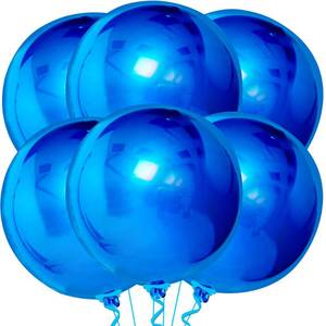 lot 8152 image: KatchOn, Large Blue Mylar Balloons - 22 Inch, Pack of 6  Royal Blue Metallic Balloons for Eid, Birthday, Gender Reveal, royal blue party, Blue Baby Shower Decor  Under The Sea Party Decorations