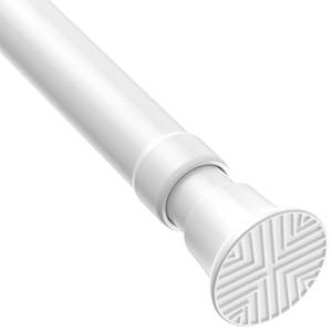 lot 8155 image: MEXAU White Tension Curtain Rods18 to 36 Inch,Small Curtain Rods No Drilling,Short Tension Rod,Adjustable Spring Rod for Windows,Door,Closet