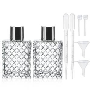 lot 8157 image: YU FENG 2 Pack Refillable Glass Spray Perfume Bottles 100ml  3.4 oz Cosmetic Fine Mist Atomizer Bottle Empty Portable Clear Glass Essential Oil Container for Travel