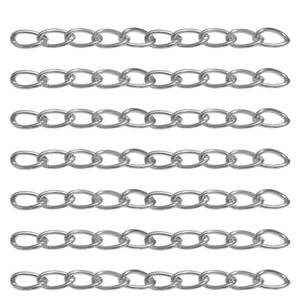 lot 8172 image: 100PC Silver Extender Chains for Jewelry Making,Removable Extension Chain Stainless Steel Tail Chain for DIY Necklaces Bracelet MakingAnkletKey ChainJewelry Making Supplies(50mmx3.5mm)