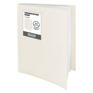 lot 8188 image: Dunwell Presentation Binder 24-Pocket, Displays 48 Pages, 8.5x11 Portfolio Binder with Plastic Sleeves, Storage and Organizer for Documents, Certificates, Projects, Photos (Ivory)