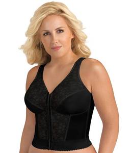 lot 8204 image: Exquisite Form womens Fully Front Close Longline Lace Posture Bra, Black, 36B US