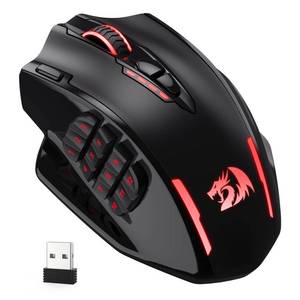 lot 8211 image: Redragon M913 Impact Elite Wireless Gaming Mouse, 16000 DPI WiredWireless RGB Mouse with 16 Programmable Buttons, 45 Hr Battery and Pro Optical Sensor, 12 Side Buttons MMO Mouse