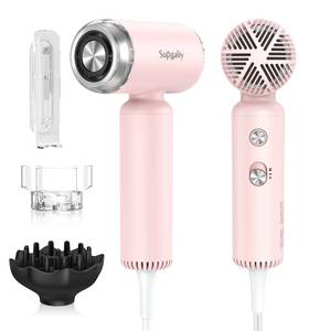 lot 9801 image: SUPGALIY Hair Dryer - Mini HairDryer, Ionic High-Speed Motor for Fast Drying, Portable Lightweight Blow Dryer, Quiet Blowdryer with Magnetic Curly Diffuser & Concentrator for Home Travel ONLY 110V