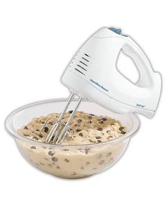 lot 9811 image: Hamilton Beach 6 Speed Electric Hand Mixer with Whisk  Traditional Beaters  Snap-On Case  250 Watts  White  62682