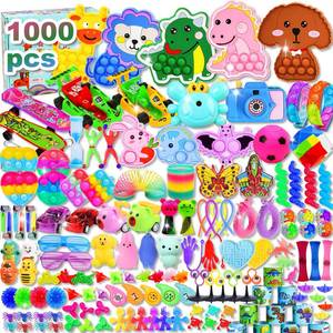 lot 9812 image: 1000 Pcs Party Favors for Kids, Fidget Toys Bulk, Prizes for Kids, Fidget Stocking Stuffers Birthday Party Gifts, Carnival Treasure Classroom Prizes Box, Goodie Bag Stuffers