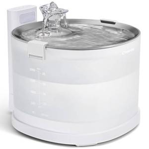 lot 9814 image: Cheerble Pumpless Cat Water Elfin Fountain, Wireless Pet Fountain Battery Operated, 2L67oz E1 Automatic Water Dispenser Cats & Dogs MagDrive�� Technology Stainless Steel Tray, No Cleaning Hassle