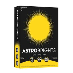 lot 9832 image: Neenah Astrobrights Bright Color Paper, 8 12in. x 11in., 24 Lb, FSC Certified, Solar Yellow, Ream Of 500 Sheets, 21538