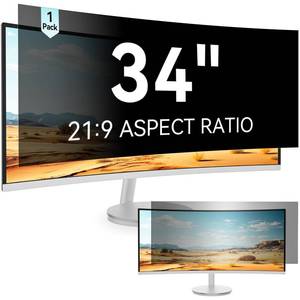 lot 9834 image: Mamol 34 Inch Curved Computer Privacy Screen Filter for 219 Aspect Ratio Widescreen Monitor - Anti Glare Blue Light Filter, Removable Computer Monitor Privacy Shield, Anti-Scratch Screen Protector