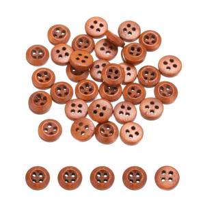 lot 10303 image: uxcell 80Pcs Wooden Buttons, 9mm(38) 4 Hole Round Wood Sewing Button Craft for Sewing DIY Craft Clothing, Brown