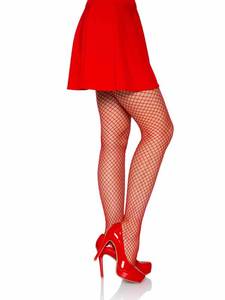 lot 10309 image: Leg Avenue womens Plus Size Spandex Industrial Fishnet Tights Hosiery, Red, 1X-2X US