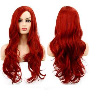lot 10314 image: Baruisi Long Curly Wavy Red Wigs for Women Side Part Natural Looking Cosplay Synthetic Fiber Wig Heat Resistant Replacement Hair