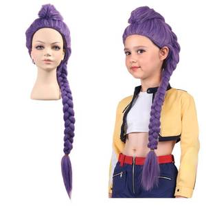 lot 10315 image: FantaLook Long Purple Braid Cosplay Wig for Halloween Party Costume (Small Size)