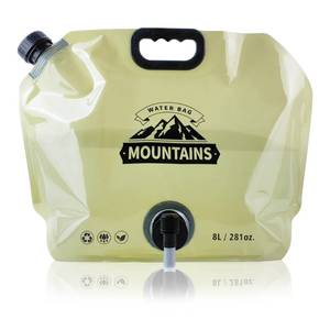 lot 10317 image: Coipdfty Water Jug Camping 2.1 Gallon Collapsible with Spigot, BPA Free Portable Water Pouch Foldable Water Bags for Outdoor Hiking, Travel and Emergency & Water Storage Containers (Beige-1Pcs)