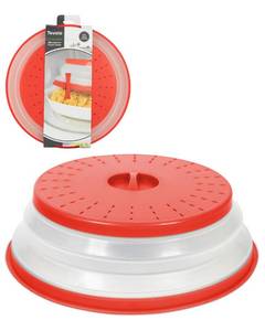 lot 10326 image: Tovolo Microwave Splatter Cover for Food, Large (Candy Red Apple) - Collapsible & Vented Silicone Splatter Guard Lid - Microwave Plate & Dish Cover with Handle - BPA-Free Kitchen Gadget for Meal Prep