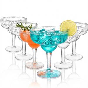 lot 11459 image: ZENFUN 6 Pack 16oz Acrylic Margarita Glasses, Clear Goblets, Unbreakable Cocktail Cups, Reusable Party Drinking Glasses for Martini, Whiskey, Gin, Tequila, BPA-free