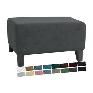 lot 12240 image: MAXIJIN Velvet Ottoman Slipcover Stretch Square Rectangle Footstool Slipcover Folding Storage Ottoman Covers for Living Room with Elastic Bottom (Ottoman Large, Gray)