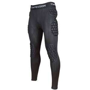 lot 12242 image: Shinestone Adult Mens Goalkeeper Armor BodyShield Padded Compression Pants with Sponge Protector for Football Baseball(Pants-03, Small)
