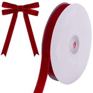 lot 12243 image: Tsorode 10 Yards Red Velvet Ribbon for Christmas Tree,58 Inch Velvet Christmas Ribbon for Gift Wrapping Crafts Bow Wreath Holiday Decorations (Red)