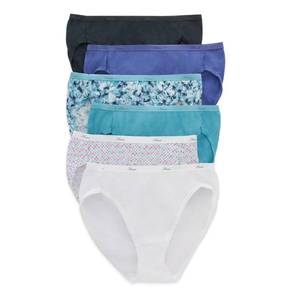 lot 12248 image: Hanes womens Cotton briefs underwear, 6 Pack - Hi Cut Assorted 1, 7 US