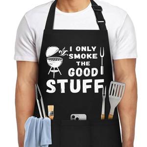 lot 12255 image: NLUS Funny Aprons for Men, Men��s Funny Chef Cooking Grilling BBQ Apron with 3 Pockets, Gifts for Christmas Fathers Day Birthday