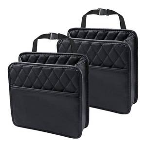 lot 12259 image: INZSASO Car Back Seat Organizer, Hanging PU Leather Car Storage Bag, Compatible with Most Vehicles Interior Accessories Organizer (Black(2Pack))