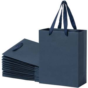 lot 12284 image: Sdootjewelry Navy Blue Gift Bags, Navy Kraft Paper Bags with Handles 8 x 4 x 10 Inches 12 Pack Heavy Duty Shopping Matte Party Merchandise