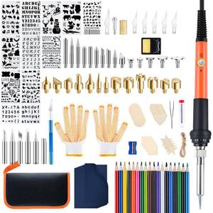 lot 12285 image: Fohil Wood Burning Kit for Adults with Gloves, 130pcs Wood Burning Pen Tool Set with Adjustable Temperature 200450 °C Switch Pyrography Pen Kit for Embossing Carving Soldering
