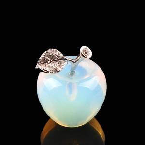 lot 12292 image: YWG Stone 30mm Opal Opalite Apple Statue Home Decor Collectible Figurine