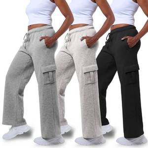 lot 13380 image: Common Stitch 3 Pack Sweatpants Women, Wide Leg Cargo Womens Sweatpants, Wide Leg Pants with Pockets (Available in Plus)