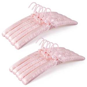 lot 13385 image: TOPIA HANGER Padded Hangers for Women Clothing,17-inch Satin Hangers 10 Pack Thick Foam Padded No Shoulder Bump for Sweaters, Coat, Blouses, Dresses-Pink,CT18P-10
