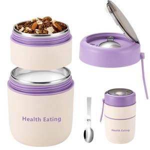 lot 13392 image: Overnight Oats Containers with Lids and Spoons, 24 oz On The Go Reusable Snack Cup Container for Yogurt Parfait, Middle Compartment, Portable & Lightweight for Work, Travel, Gym - Dishwasher Safe