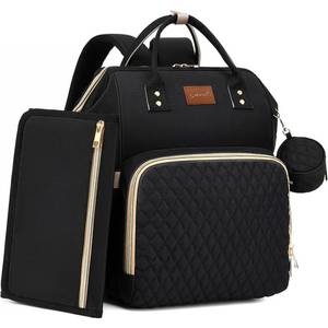 lot 13406 image: ROSEGIN Diaper Bag Backpack with Changing Pad Pacifier Case, Baby Bag for Boy Girl Toddler - Large,Stylish, Waterproof Travel Quilted Diaper Bag for Mom - Baby Shower Gifts, Black