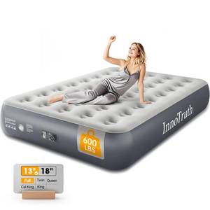 lot 13409 image: InnoTruth Camping Air Mattress, Full Size with Built in Pump, Inflatable Mattress Blow up Mattress, Family Choice Award Winner-13 Colchones Inflables Foldable Air Bed for Guest & Home, Grey