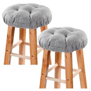 lot 13420 image: LYLNBYWK Bar Stool Covers Set of 2, Stool Covers Round with Elastic Band Pad, Soft Stool Seat Covers, Nonslip and Washable, 12 Inch, Grey