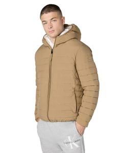 lot 13427 image: Calvin Klein Mens Mid-Weight Sherpa Lined Puffer Jacket, Sherpa Lined, Tan, Large
