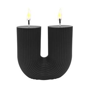 lot 14247 image: Large U Shaped Candle, Soy Wax Scented Candle Geometric Aesthetic Ribbed Candles Minimalist Shaped for Trendy Home Room Shelf Decor Aesthetic Candles Wedding Birthday