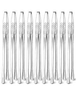 lot 14257 image: Aiuulu 9 Pcs Stainless Steel Korean BBQ Tongs, 11 Hot Pot Tongs Bulk for Cooking Portable Kitchenware Home Outdoor Steak Salad Food
