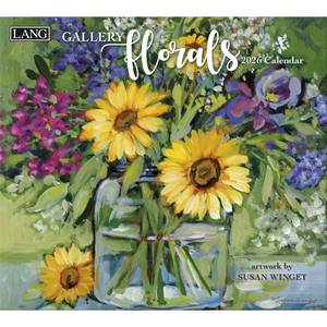 lot 14270 image: Lang, Gallery Florals 2026 Wall Calendar by Susan Winget, 13.4 X 12, 12-Month Calendar with Stapled Binding