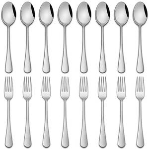 lot 14273 image: Salad Forks And Teaspoon,6.7 Inches Stainless Steel Dessert Spoons And Forks,Set Of 16 Dishwasher Safe Silverware Fork And Spoon For Home,Restaurant (forks only)