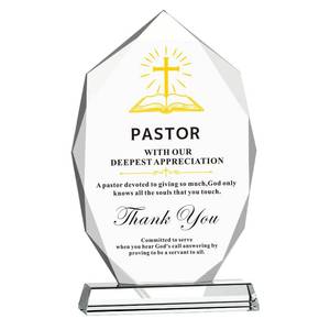 lot 14275 image: JOASURA Pastor Appreciation Gifts-Iceberg Shaped Crystal Plaque, 8.3x5.3 Inch Decorations Plaques for Pastors Day Church Clergy Keepsakes, Thank You for Christianity Pastores Best Ideas Gift