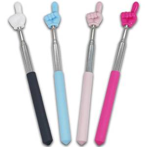 lot 14281 image: Atdcoek 4 PCS Extendable Pointer Finger Stick - Bright Colored Telescopic Teachers Pointer for Classroom, Perfect Pointing Stick for Kids Reading & Presentation Pointers