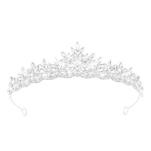 lot 14284 image: JITINX Crystal Crowns for Women, Crystal Bubble TiaraBride Royal Queen Headband Princess Headpieces for Women Bridal Wedding Prom Birthday Party Crowns (Silver)
