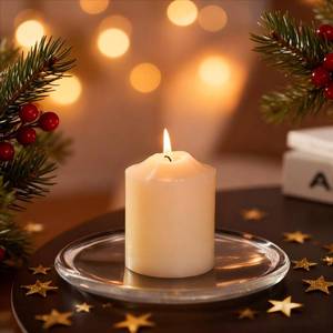 lot 14294 image: NUPTIO Glass Plate for Pillar Candles 1pc 7 Clear 3 Wick Candle Tray - Round Village Candle Dish for Snack Jewelry Bathroom Dining Room Table Centerpieces Decor